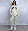 Alpha Phi Beige Printed Sorority Sweatpants