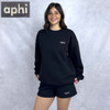 Black Alpha Phi shorts with silver logo
