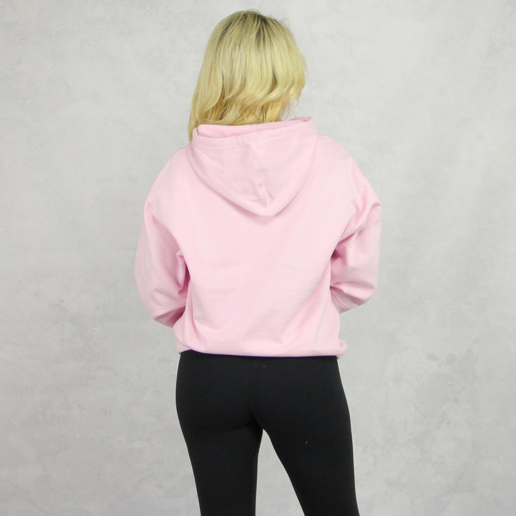 Alpha Chi Omega hoodie pink unisex with pockets back