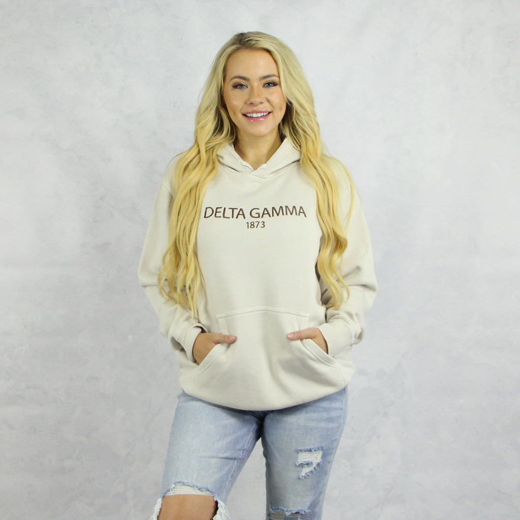 Delta Gamma hoodie sweatshirt unisex cream