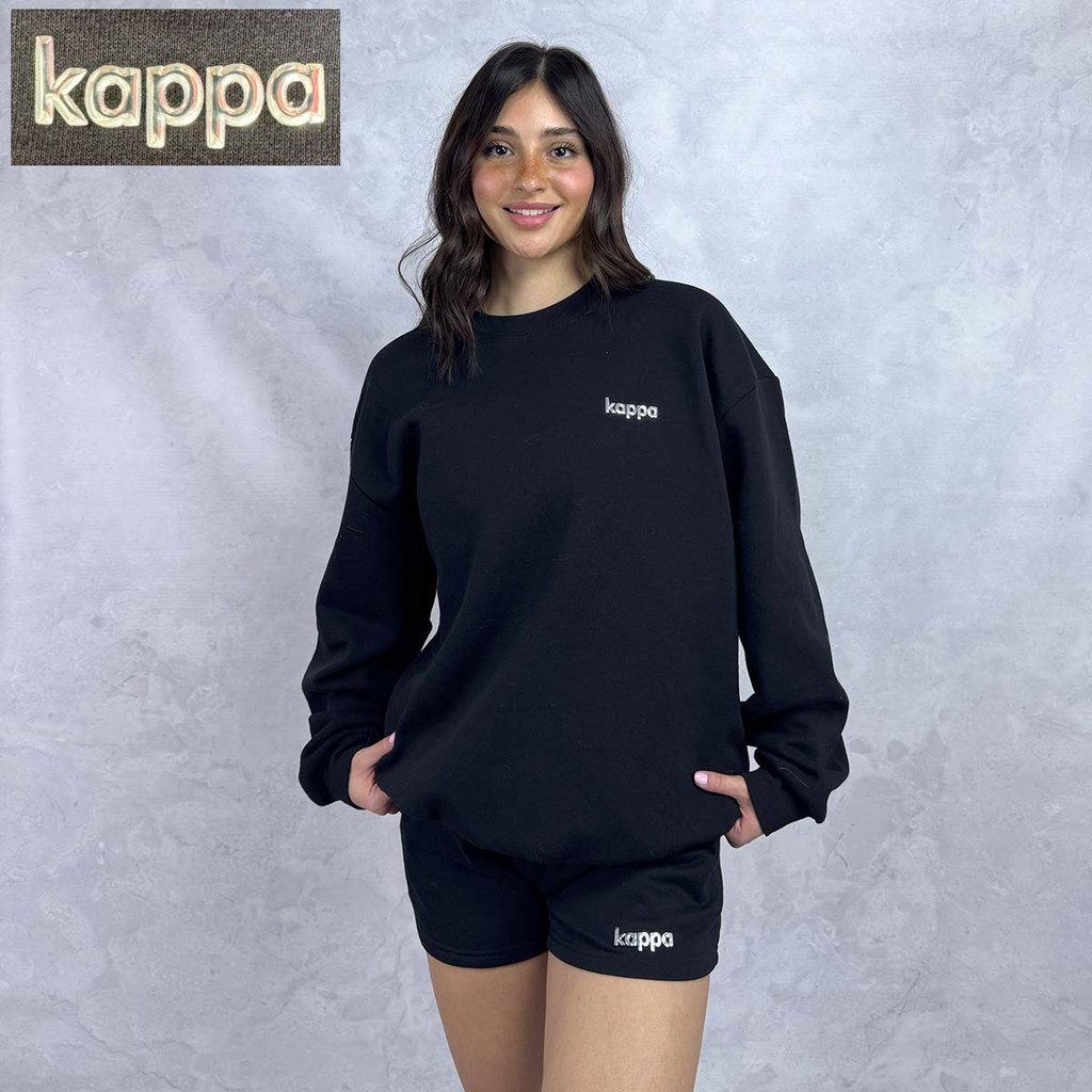 Kappa Kappa Gamma Sweatshirt Black Crewneck with silver logo