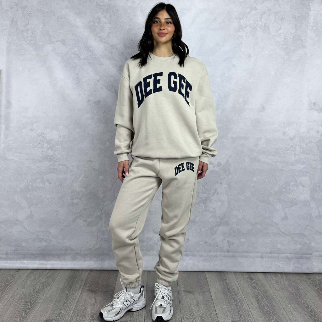 Delta Gamma Beige Printed Sorority Sweatpants