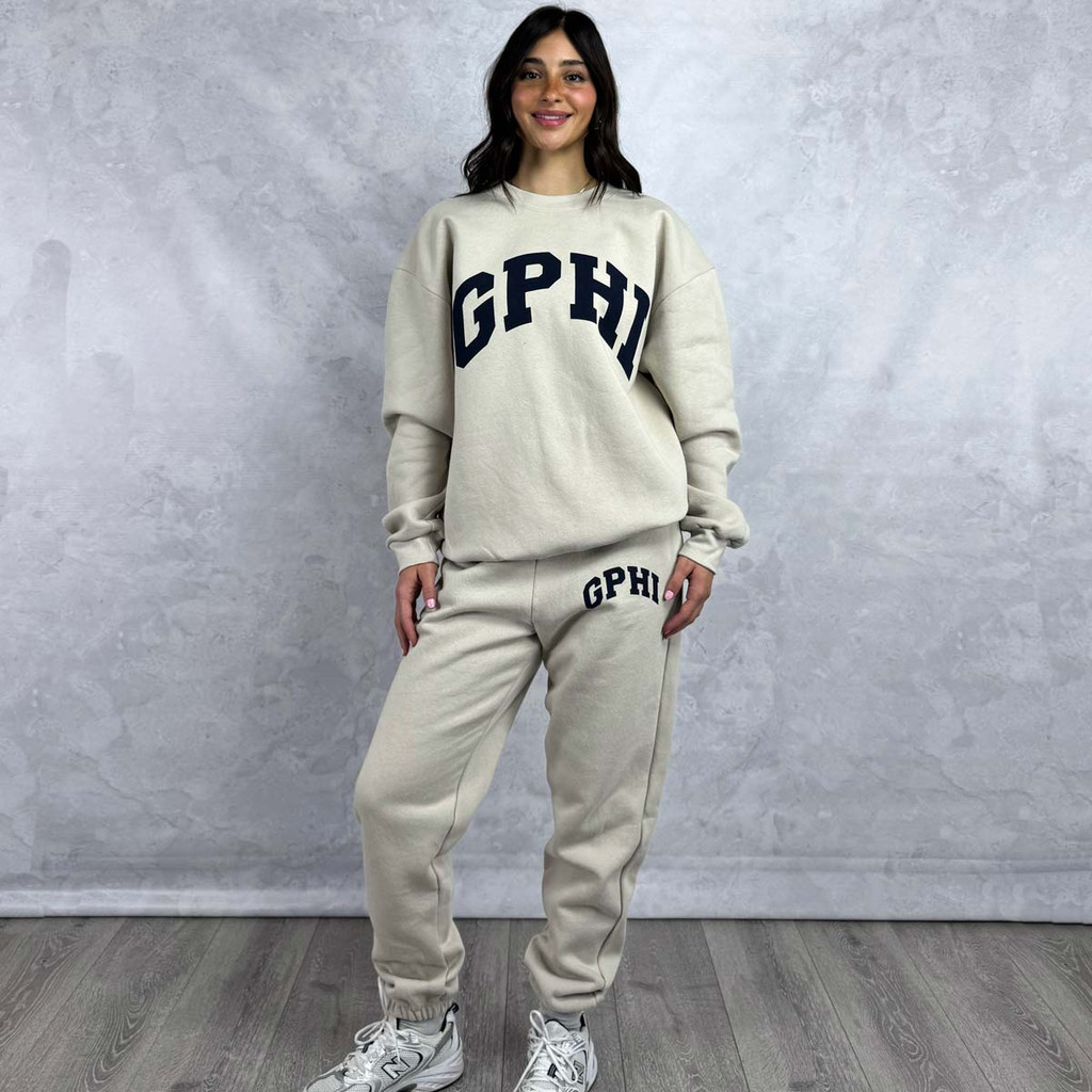 Gamma Phi Beta Sweatshirt Beige Printed Crewneck