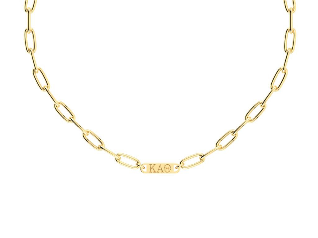 Kappa Alpha Theta Gold Paperclip Necklace