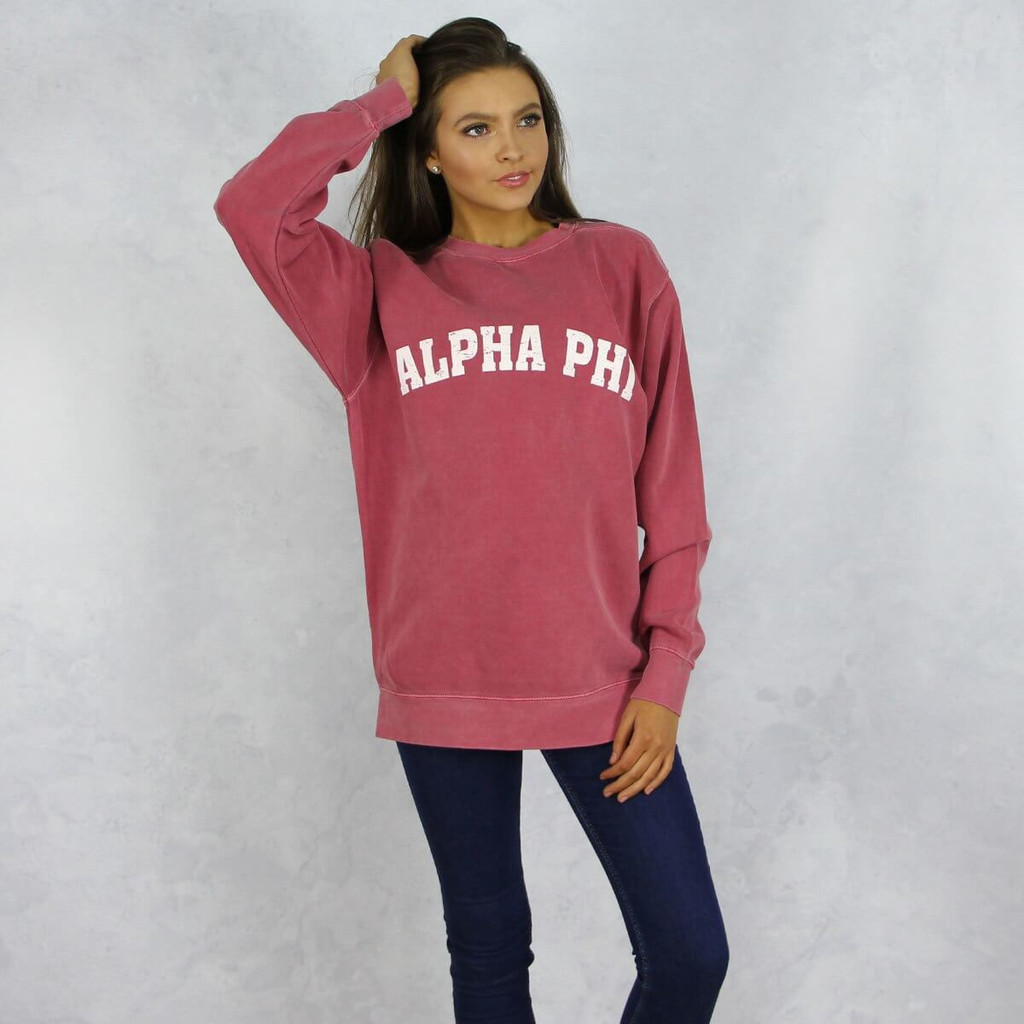 Alpha Phi Comfort Colors Sweatshirt in Red