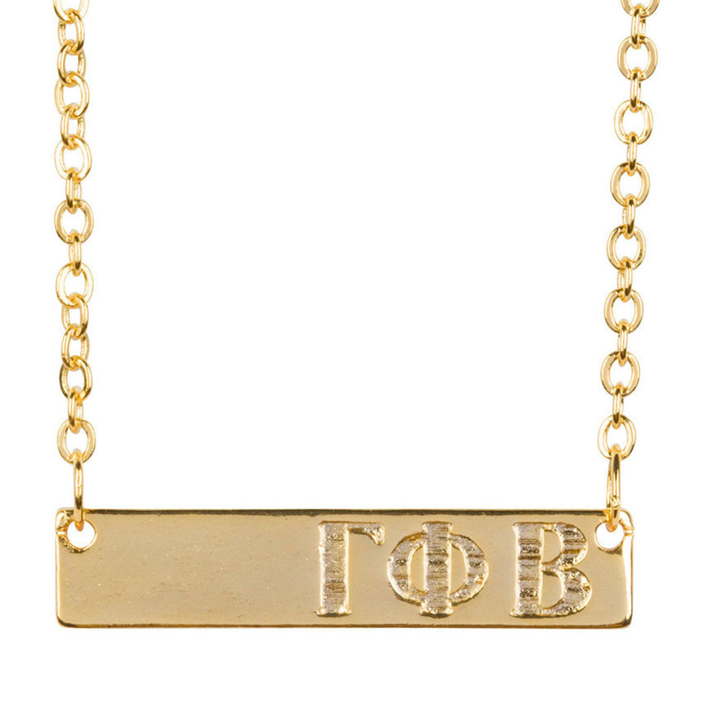 Gamma Phi Beta Gold Bar Necklace