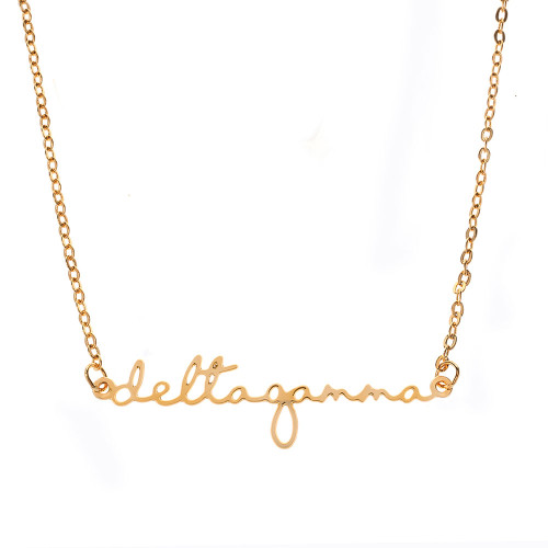 Delta Gamma Gold Script Necklace