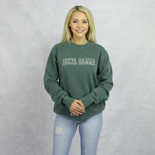 Green Delta Gamma Embroidered Sweatshirt Main