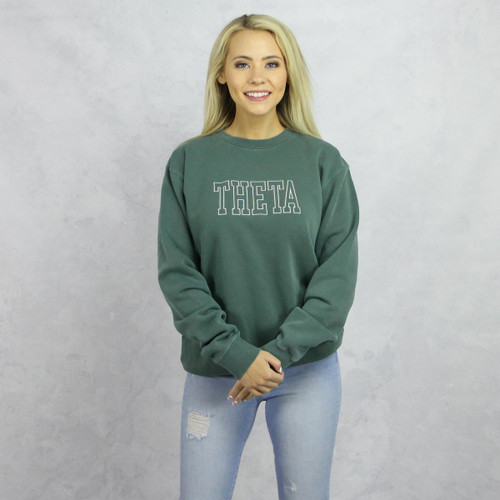 Green Kappa Alpha Theta Embroidered Sweatshirt Main