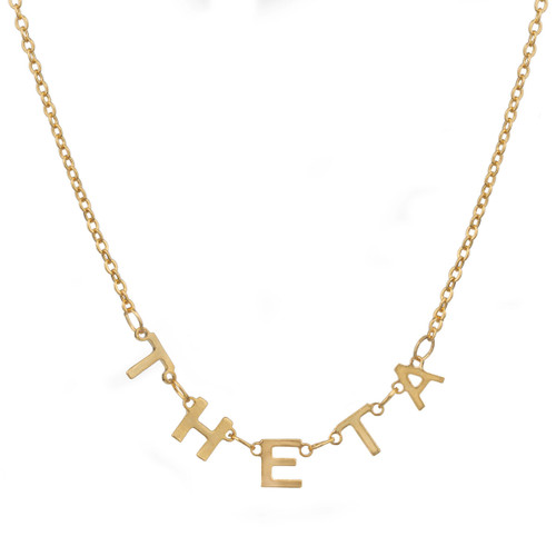 Kappa Alpha Theta Gold Letter Necklace