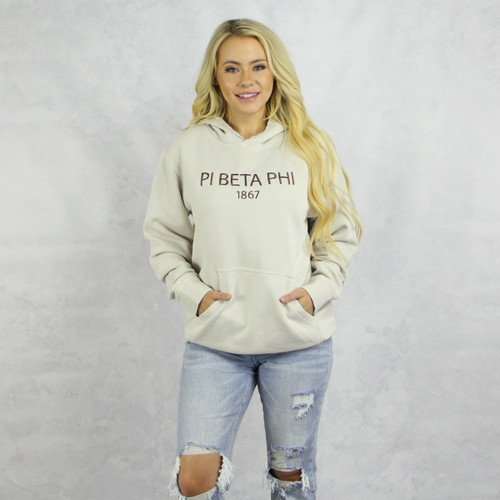 Pi Beta Phi hoodie sweatshirt unisex cream