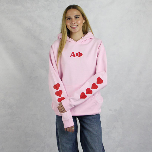 Alpha Phi Pink Heart Hoodie