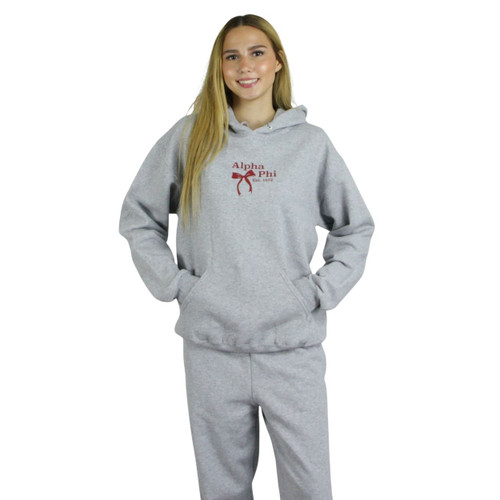 Alpha Phi Gray Hoodie Front