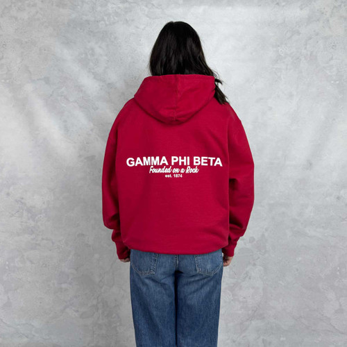 Gamma Phi Beta Red Hoodie back