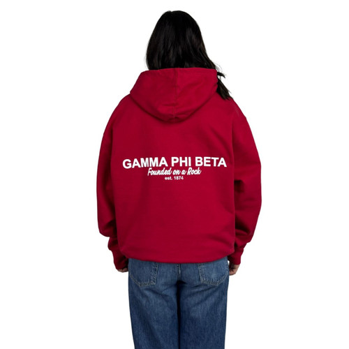 Gamma Phi Beta Red Hoodie back