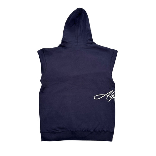 Alpha Phi Navy Hoodie back flat