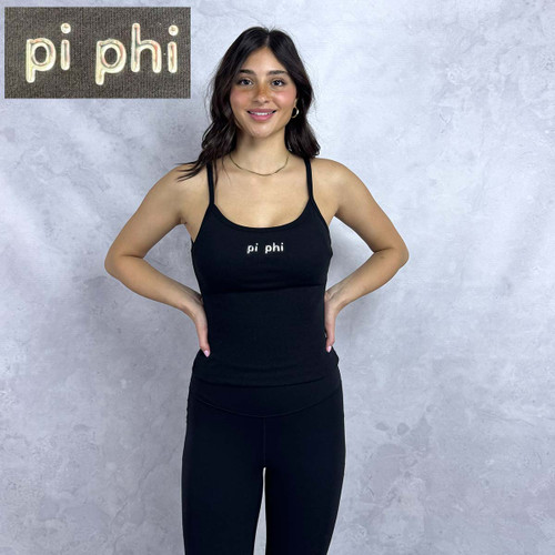 Pi Beta Phi Tank in black with silver logo