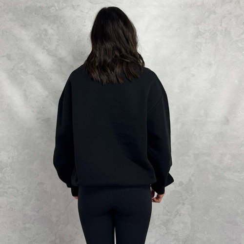 Alpha Chi Omega Sweatshirt Black Crewneck with silver logo back