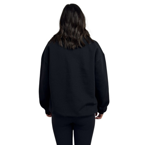 Alpha Chi Omega Sweatshirt Black Crewneck with silver logo Back