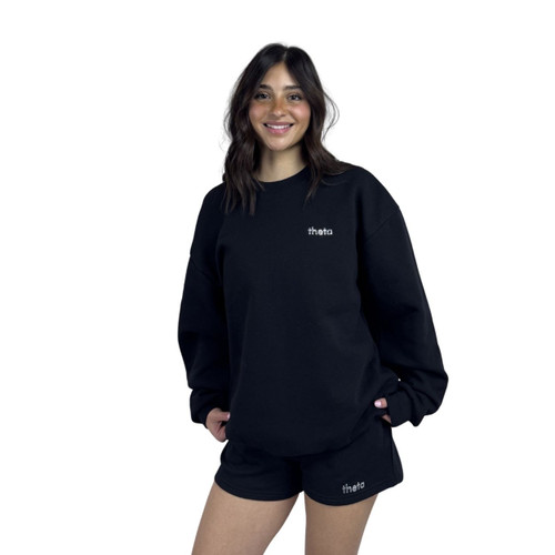 Kappa Kappa Gamma Sweatshirt Black Crewneck with silver logo