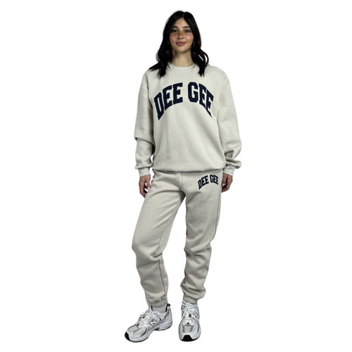 Delta Gamma Beige Printed Sorority Sweatpants