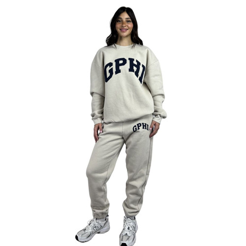 Gamma Phi Beta Sweatshirt | Beige Printed Crewneck