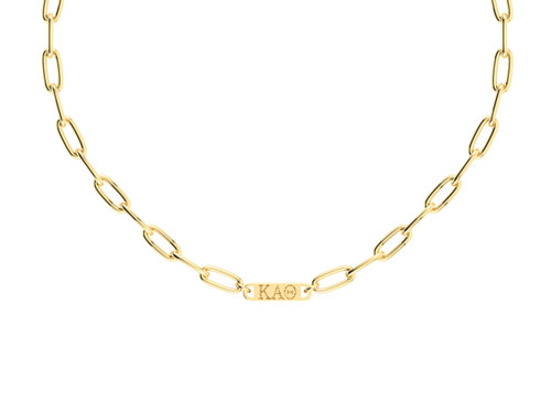 Kappa Alpha Theta Gold Paperclip Necklace