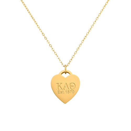 Kappa Alpha Theta Gold Heart Necklace