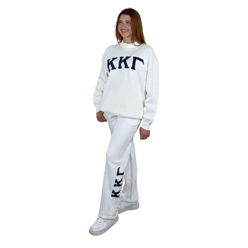 Kappa Kappa Gamma Printed Sorority Sweatpants in Cream