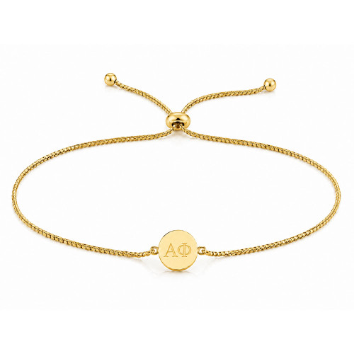 Alpha Phi Gold greek letter bracelet