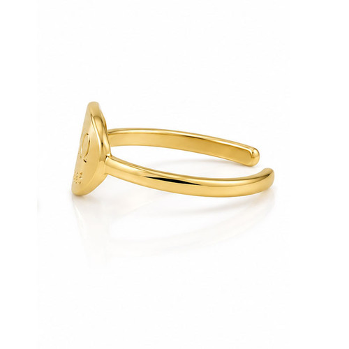 Kappa Kappa Gamma Gold oval adjustable ring side view