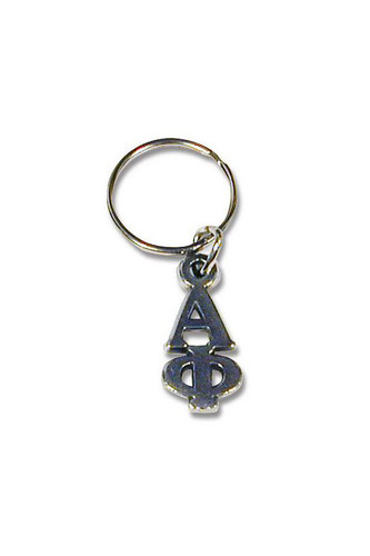 Alpha Phi Keychain in Silver