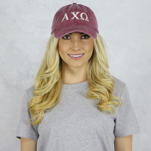 Alpha Chi Omega Baseball Hat in Maroon