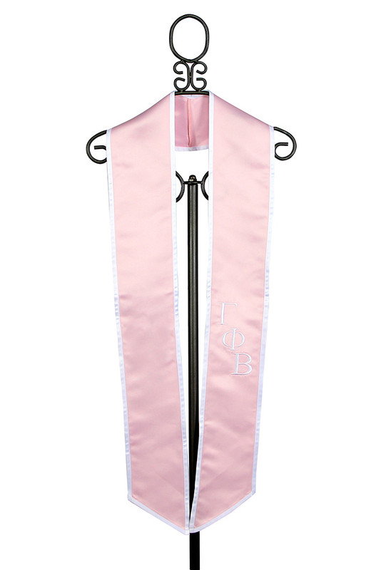Gamma Phi Beta Satin Graduation Stole in Light Pink