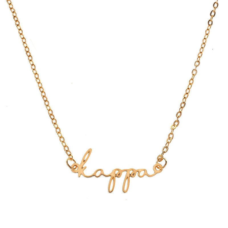 Kappa Gold Script Necklace