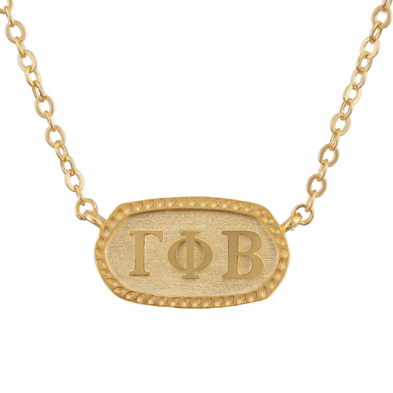 Gamma Phi Beta Gold Oval Necklace