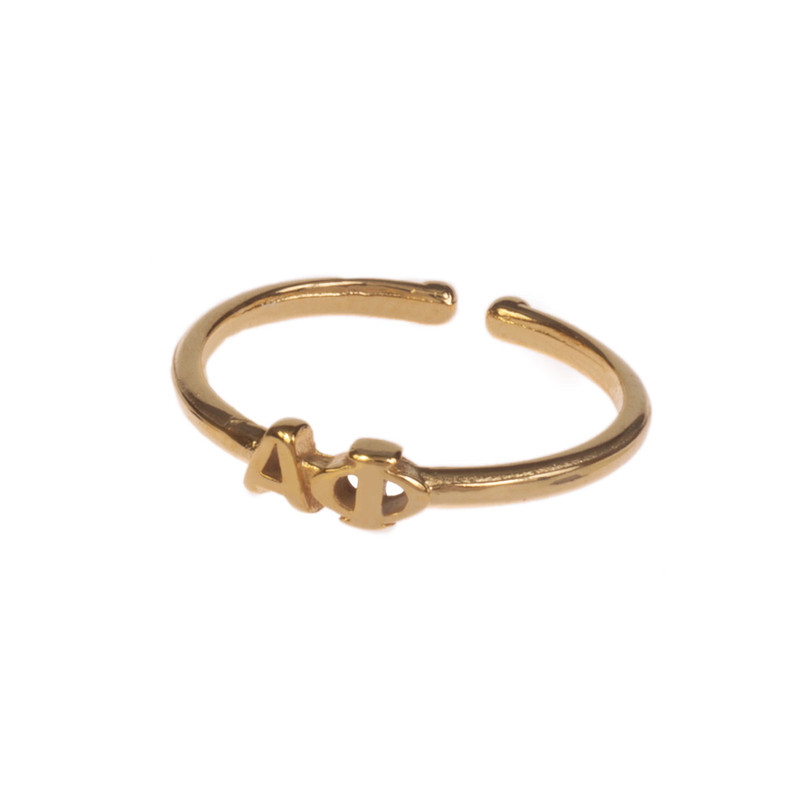 Alpha Phi Gold Adjustable Ring