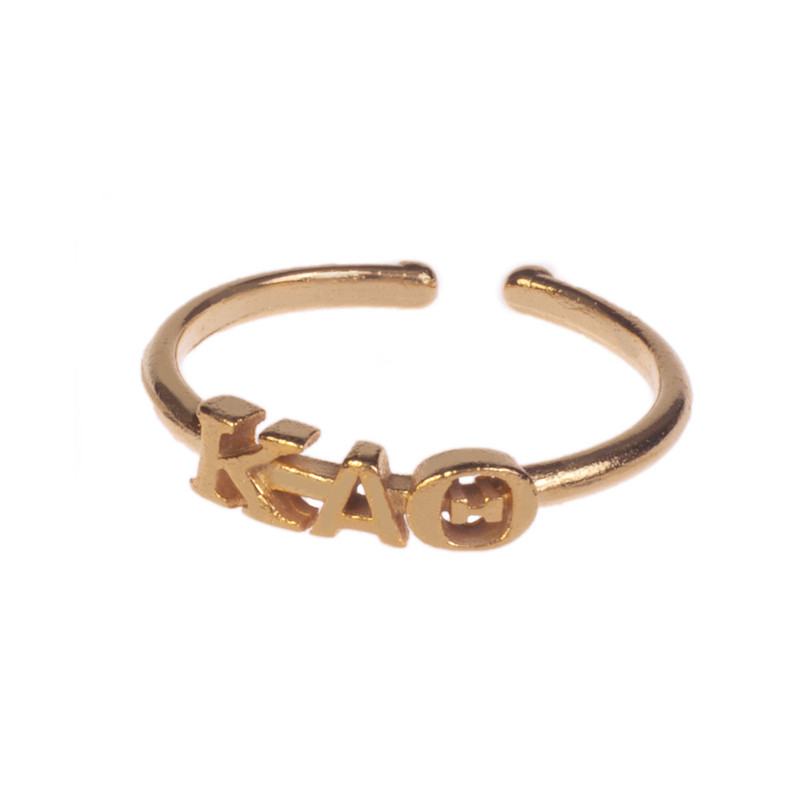 Kappa Alpha Theta Gold Adjustable Ring