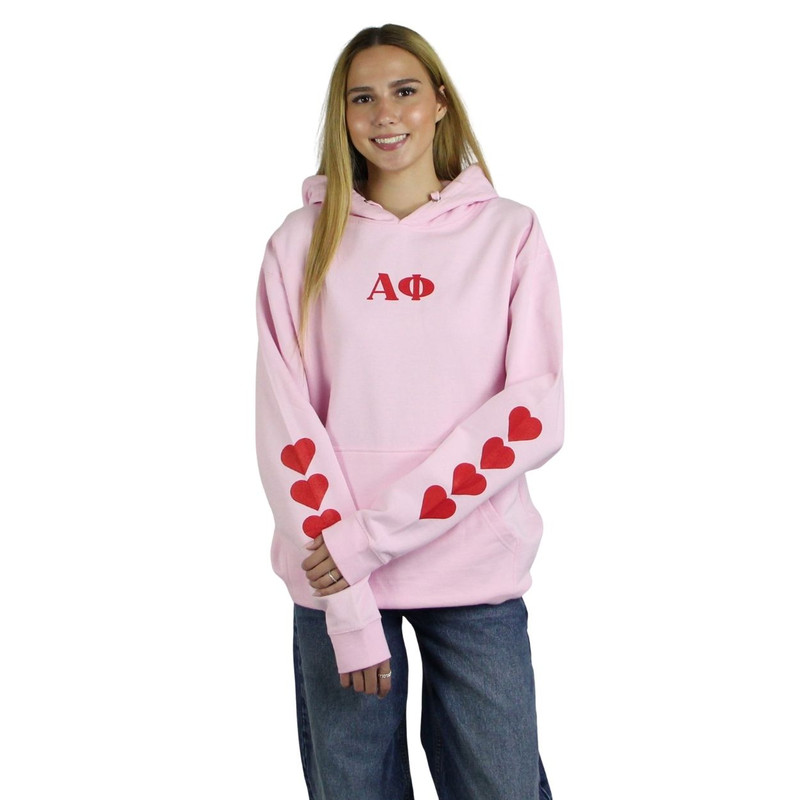Alpha Phi Pink Heart Hoodie