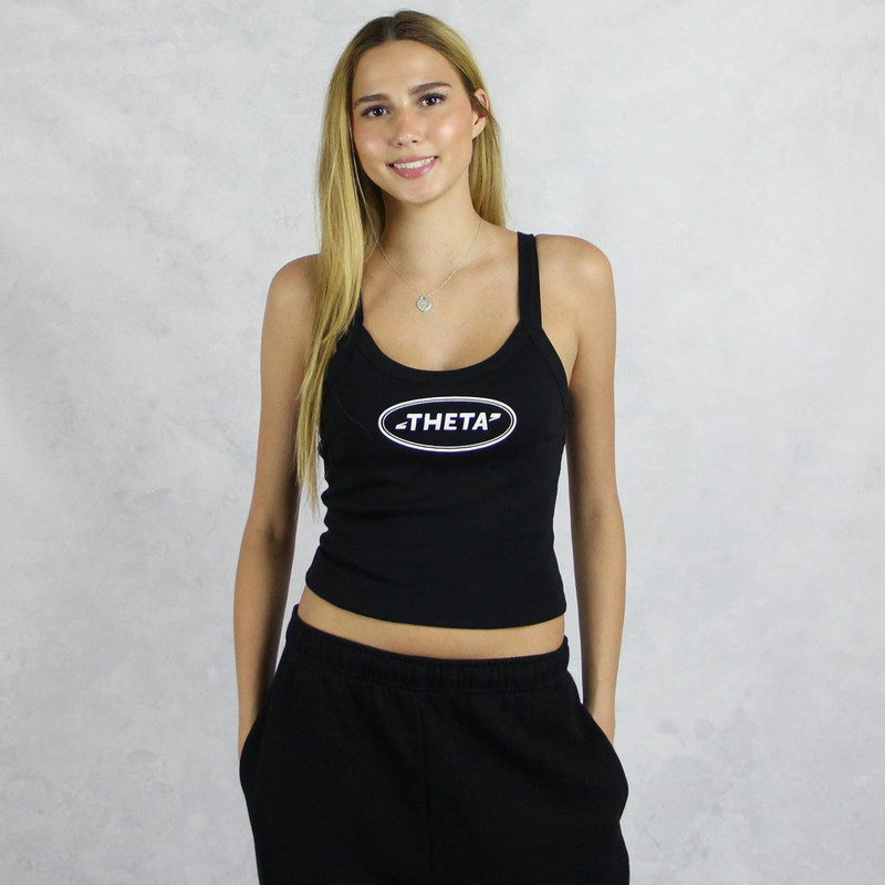 Kappa Alpha Theta Cropped Tank in Black