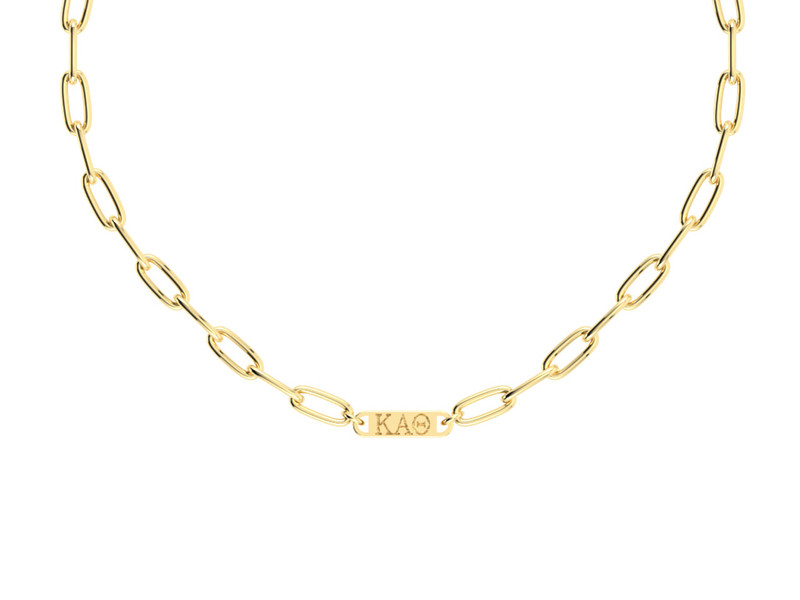 Kappa Alpha Theta Gold Paperclip Necklace