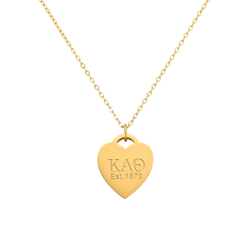Kappa Alpha Theta Gold Heart Necklace