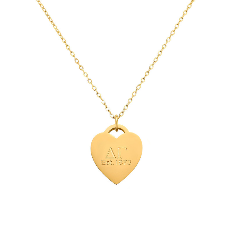 Delta Gamma Gold Heart Necklace