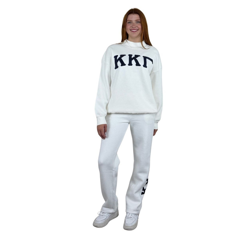 Kappa Kappa Gamma Mockneck Sweatshirt with Sewn on Letters