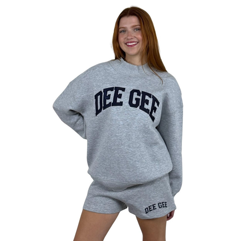 Delta Gamma shorts in grey with DEE GEE