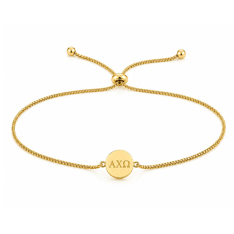 Alpha Chi Omega Gold greek letter bracelet