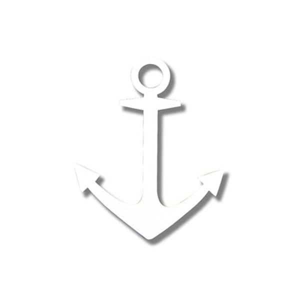 Delta Gamma White Anchor Sticker