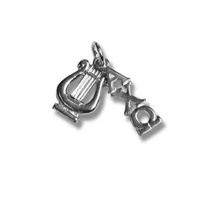 alpha chi omega lavalier with greek letters and lyre chi omega greek letters