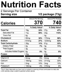 Peak Refuel Homestyle Chicken & Rice Nutrition Facts