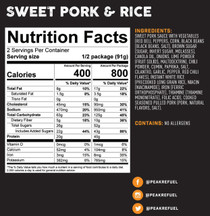 Peak Refuel Sweet Pork and Rice freeze-dried meal nutrition facts